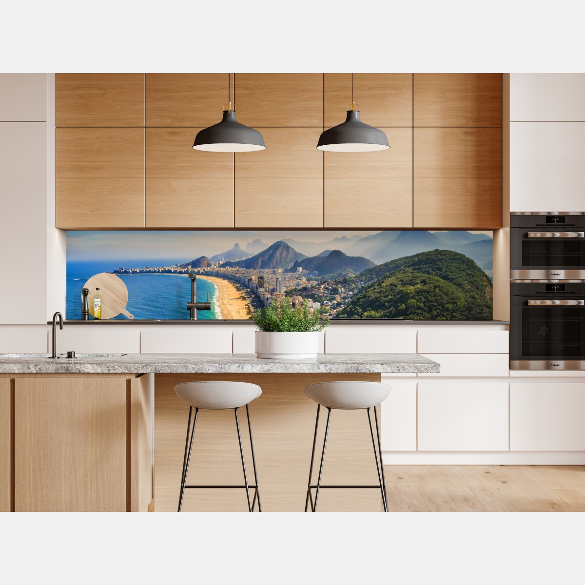 Naklejka repozycjonowalna Copacabana i Ipanema panoramiczny widok z lotu ptaka – Wallissimo® Naklejka repozycjonowalna Copacabana i Ipanema panoramiczny widok z lotu ptaka – Wallissimo®