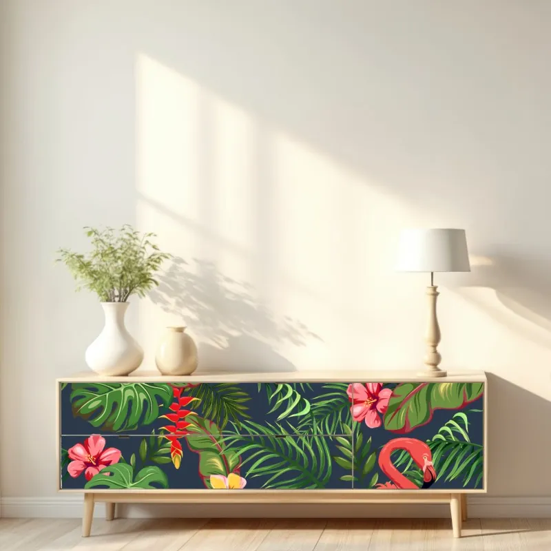 Naklejka repozycjonowalna Chicago panorama miasta w głębokich niebieskich tonach – Wallissimo®