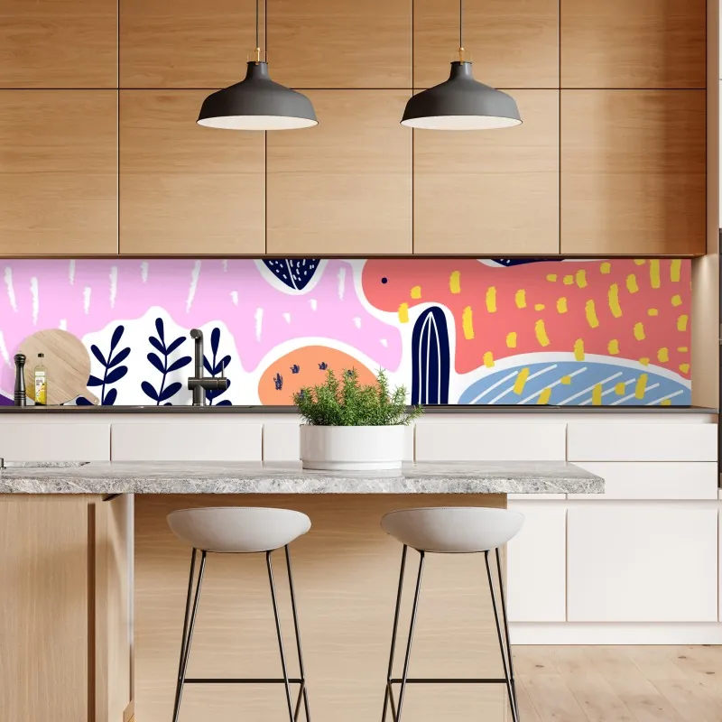 Naklejka repozycjonowalna zabawny abstrakcyjny wzór roślinny – Wallissimo® Naklejka repozycjonowalna zabawny abstrakcyjny wzór roślinny – Wallissimo®