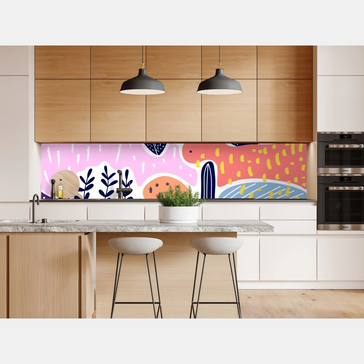 Naklejka repozycjonowalna zabawny abstrakcyjny wzór roślinny – Wallissimo® Naklejka repozycjonowalna zabawny abstrakcyjny wzór roślinny – Wallissimo®