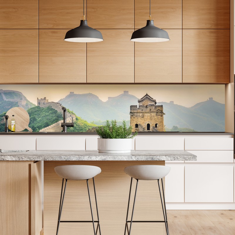 Naklejka repozycjonowalna wschód słońca nad Wielkim Murem Chińskim – Wallissimo® Naklejka repozycjonowalna wschód słońca nad Wielkim Murem Chińskim – Wallissimo®