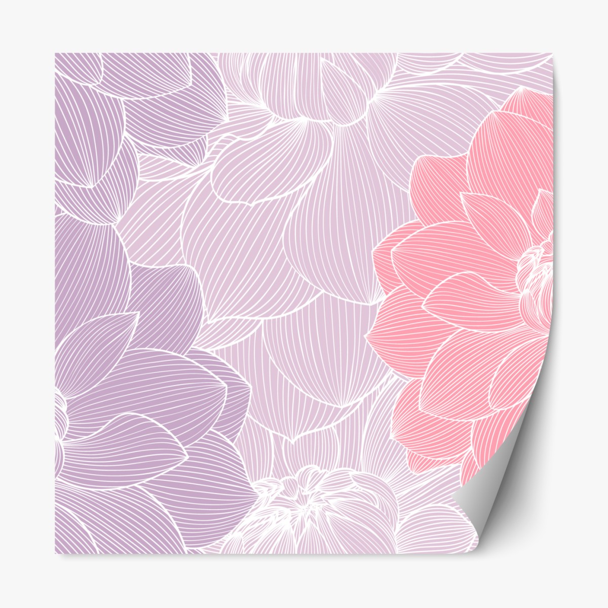Repositionable sticker soft pastel floral bloom pattern