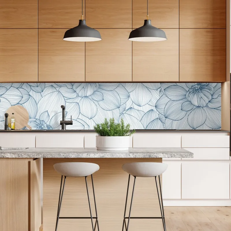 Naklejka repozycjonowalna beżowy liściasty wzór botaniczny – Wallissimo®