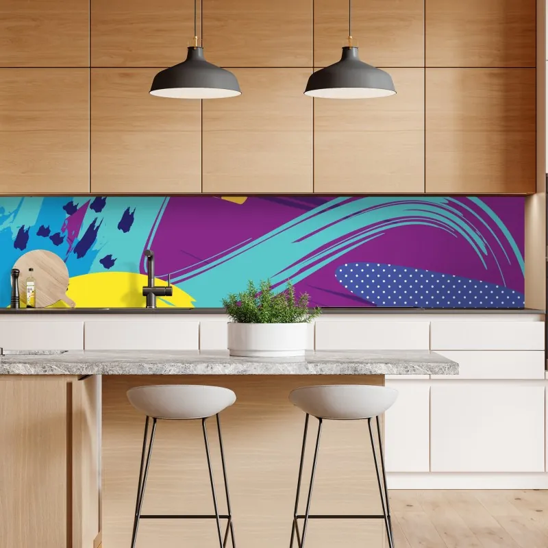 Naklejka repozycjonowalna żywa abstrakcyjna kompozycja pop-art – Wallissimo® Naklejka repozycjonowalna żywa abstrakcyjna kompozycja pop-art – Wallissimo®