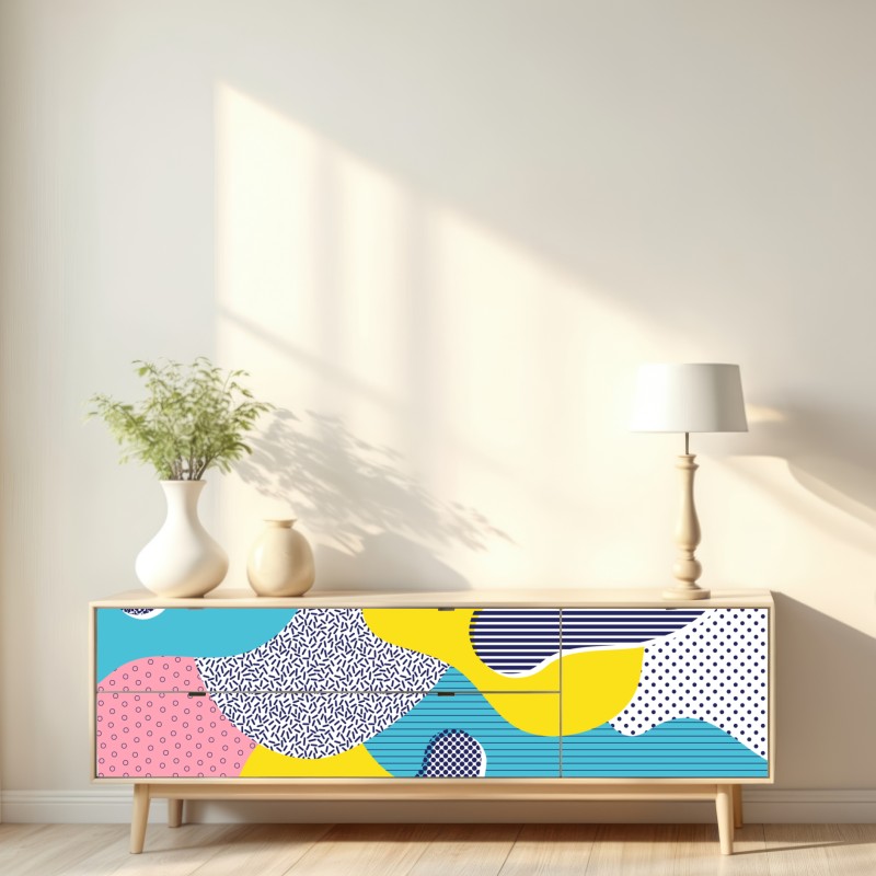 Naklejka repozycjonowalna zabawny abstrakcyjny wzór memphis – Wallissimo® Naklejka repozycjonowalna zabawny abstrakcyjny wzór memphis – Wallissimo®