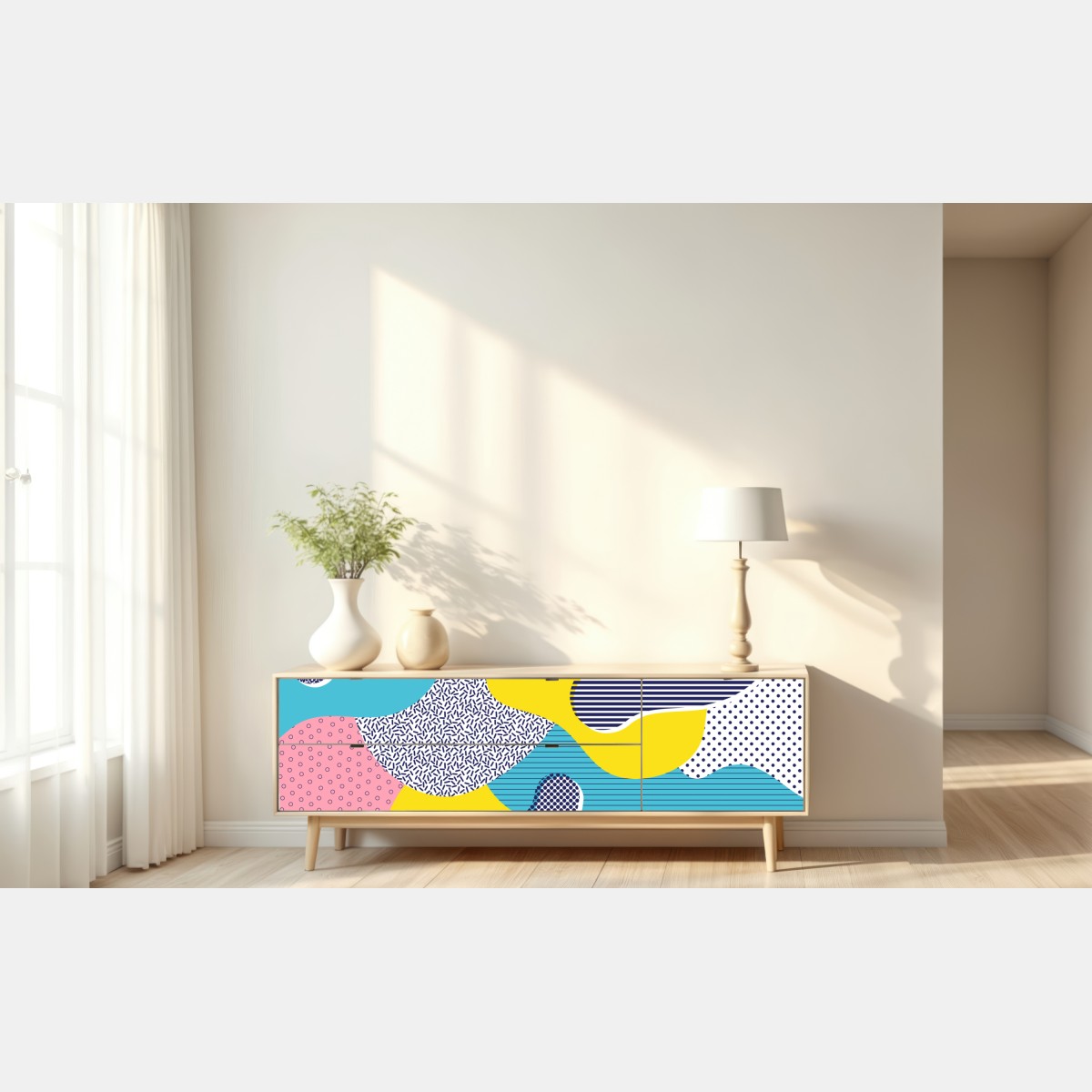 Naklejka repozycjonowalna zabawny abstrakcyjny wzór memphis – Wallissimo® Naklejka repozycjonowalna zabawny abstrakcyjny wzór memphis – Wallissimo®