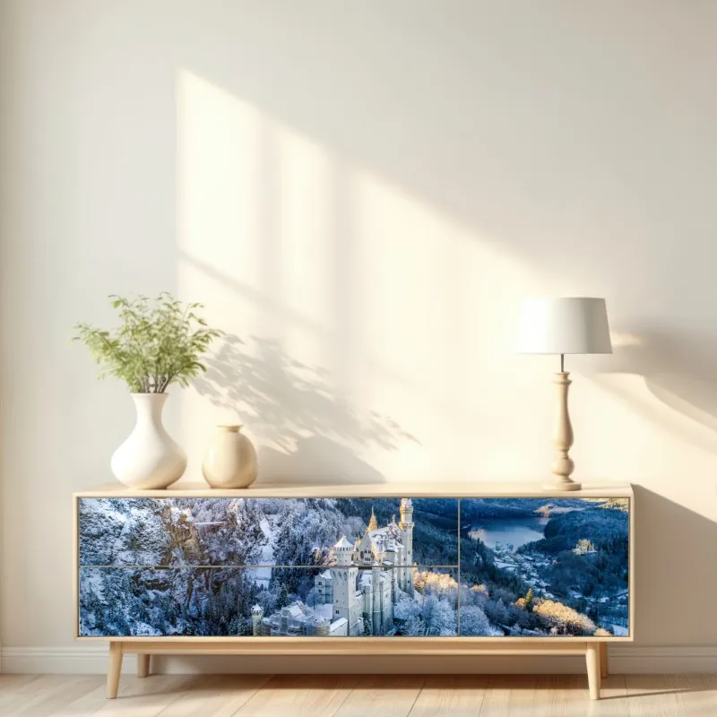 Naklejka repozycjonowalna złoty geometryczny wzór z kołami – Wallissimo®