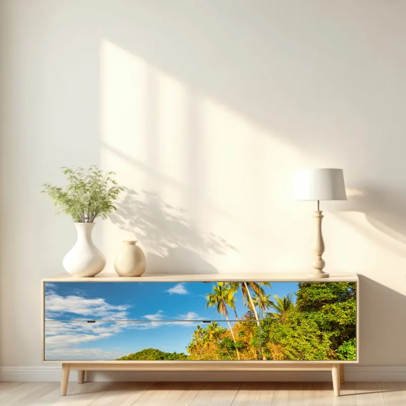 Naklejka repozycjonowalna żywy słonecznik z bliska na żółtym tle – Wallissimo®