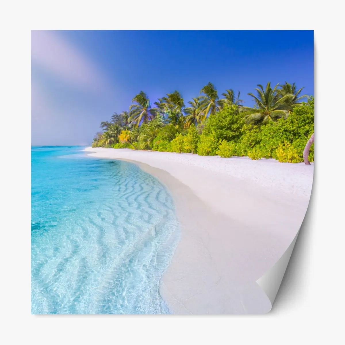 Naklejka repozycjonowalna tropikalna turkusowa plaża – Wallissimo® Naklejka repozycjonowalna tropikalna turkusowa plaża – Wallissimo®