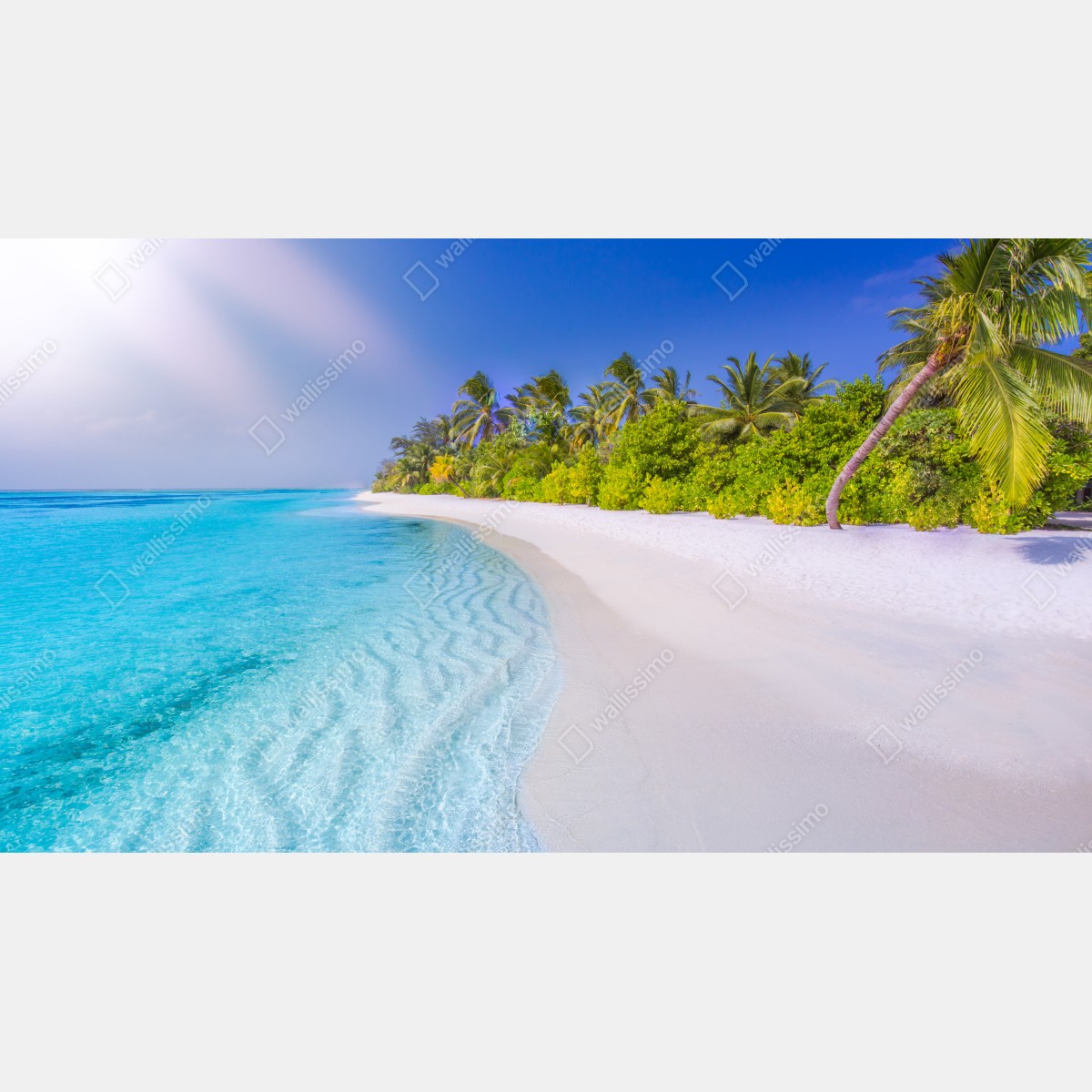 Naklejka repozycjonowalna tropikalna turkusowa plaża – Wallissimo® Naklejka repozycjonowalna tropikalna turkusowa plaża – Wallissimo®