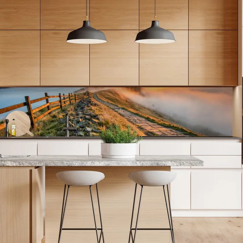 Naklejka repozycjonowalna tropikalny zachód słońca z sylwetkami palm – Wallissimo®