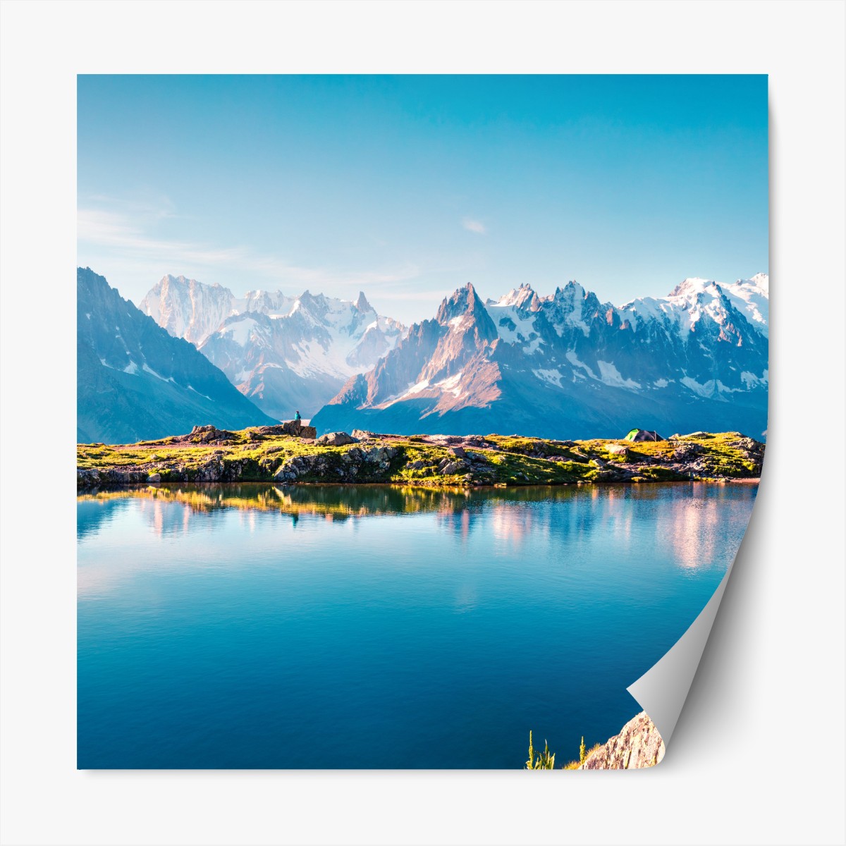 Repositionable sticker Lac Blanc with Mont Blanc panorama