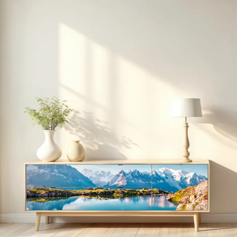 Naklejka repozycjonowalna pastelowa botaniczna waza z liśćmi – Wallissimo®