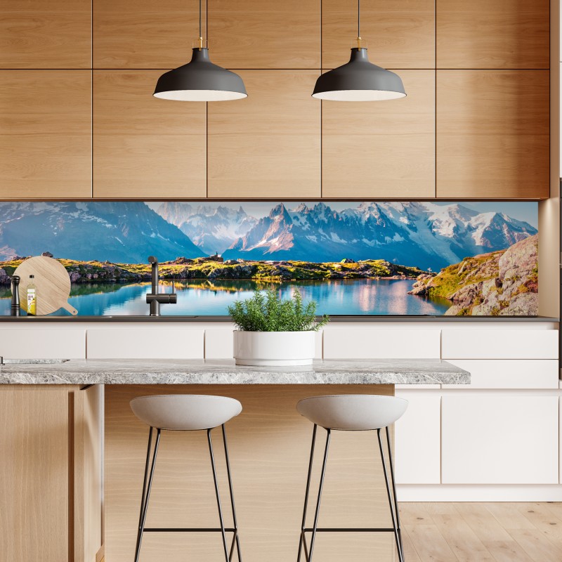 Naklejka repozycjonowalna Lac Blanc z widokiem na Mont Blanc – Wallissimo® Naklejka repozycjonowalna Lac Blanc z widokiem na Mont Blanc – Wallissimo®