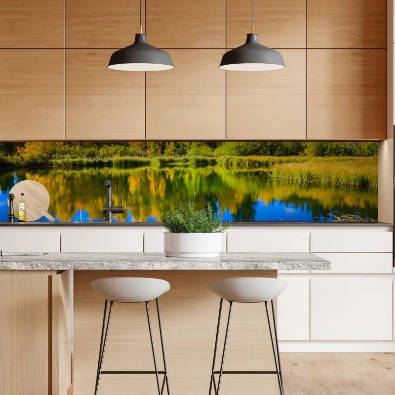 Naklejka repozycjonowalna tropikalny zachód słońca na plaży z koktajlem – Wallissimo®