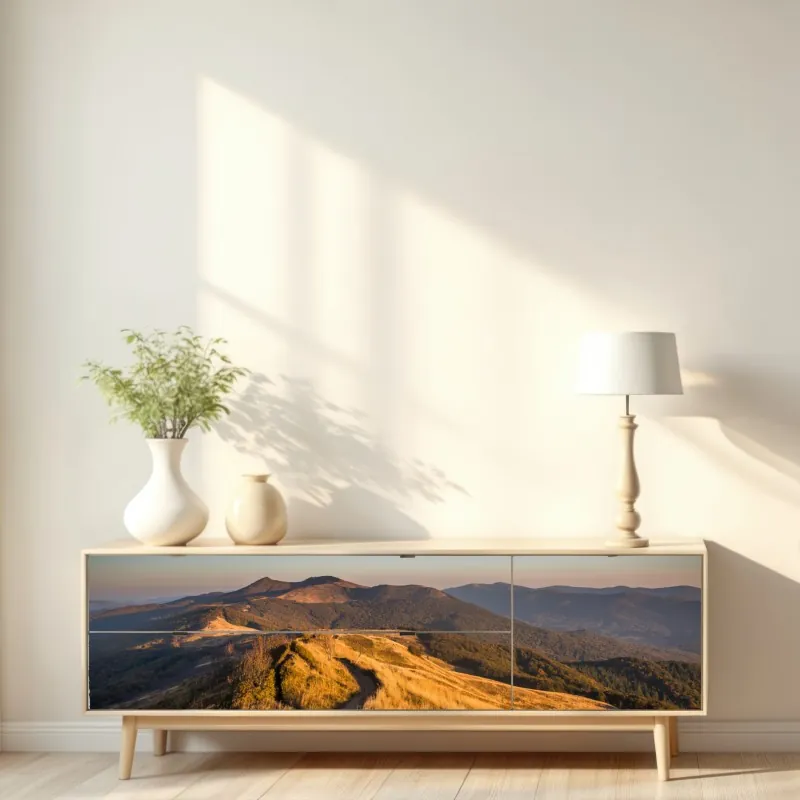 Naklejka repozycjonowalna ręcznie rysowany wzór koi i lotosu – Wallissimo®