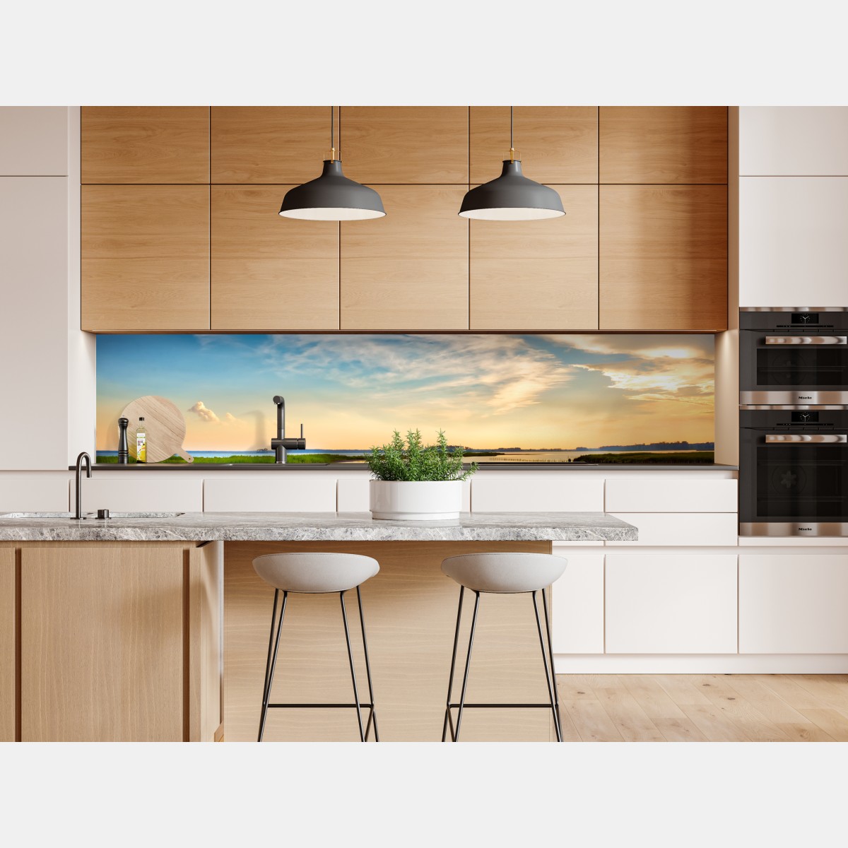 Naklejka repozycjonowalna czapla nad zatoką Chesapeake o zachodzie słońca – Wallissimo® Naklejka repozycjonowalna czapla nad zatoką Chesapeake o zachodzie słońca – Wallissimo®