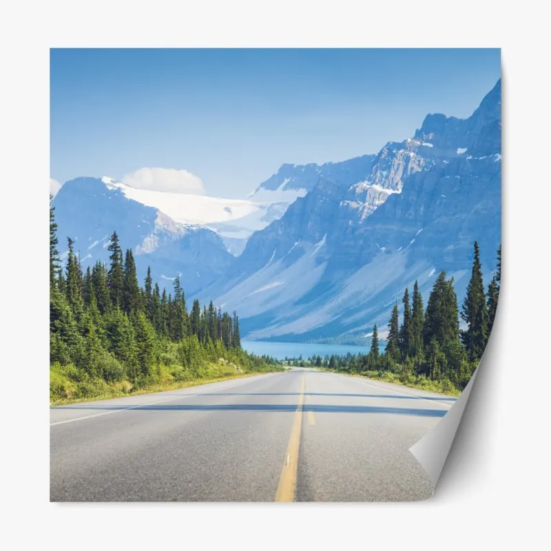 Naklejka repozycjonowalna monochromatyczny most i geometryczne linie – Wallissimo®