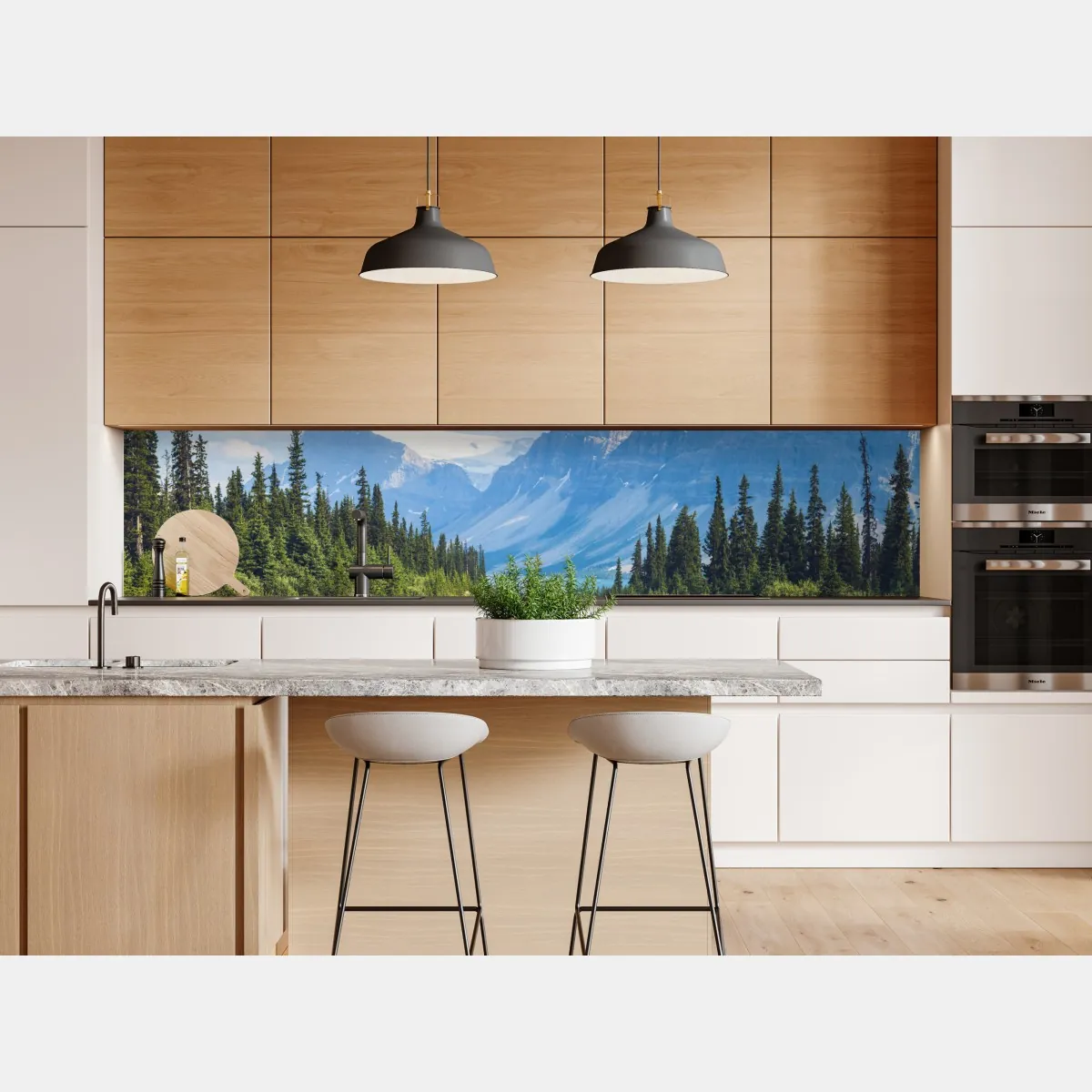 Naklejka repozycjonowalna droga przez las iglasty do gór i lodowcowego jeziora – Wallissimo® Naklejka repozycjonowalna droga przez las iglasty do gór i lodowcowego jeziora – Wallissimo®