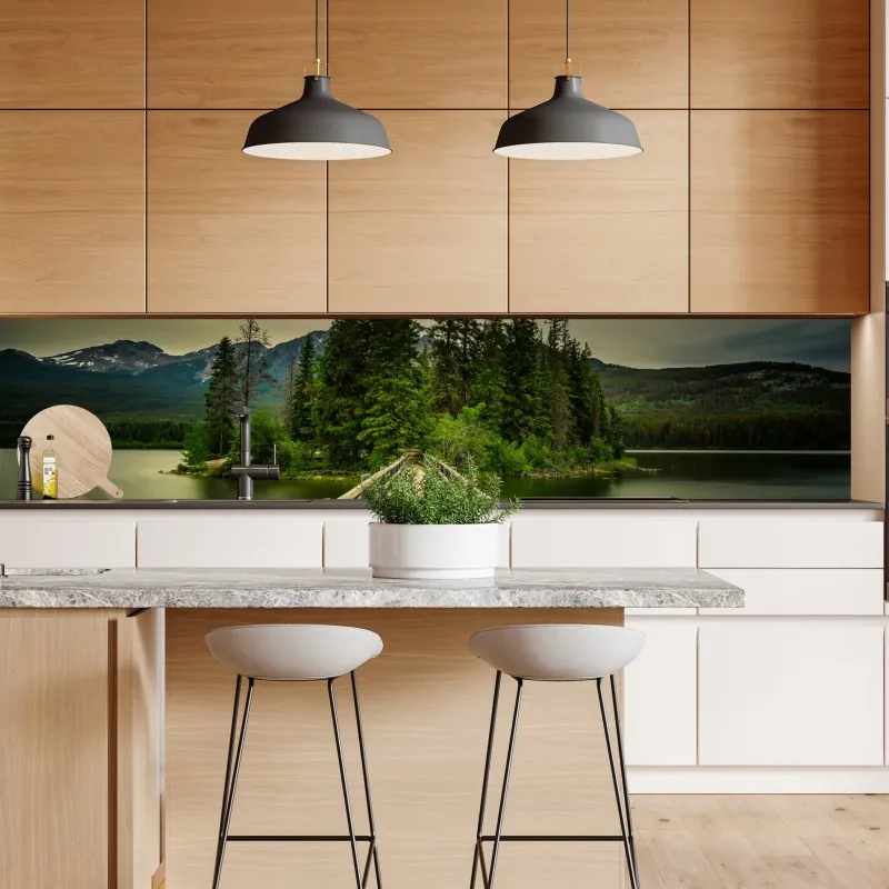 Naklejka repozycjonowalna wieczorny spacer na wyspę Pyramid, Park Narodowy Jasper – Wallissimo® Naklejka repozycjonowalna wieczorny spacer na wyspę Pyramid, Park Narodowy Jasper – Wallissimo®