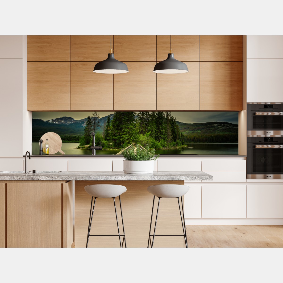 Naklejka repozycjonowalna wieczorny spacer na wyspę Pyramid, Park Narodowy Jasper – Wallissimo® Naklejka repozycjonowalna wieczorny spacer na wyspę Pyramid, Park Narodowy Jasper – Wallissimo®