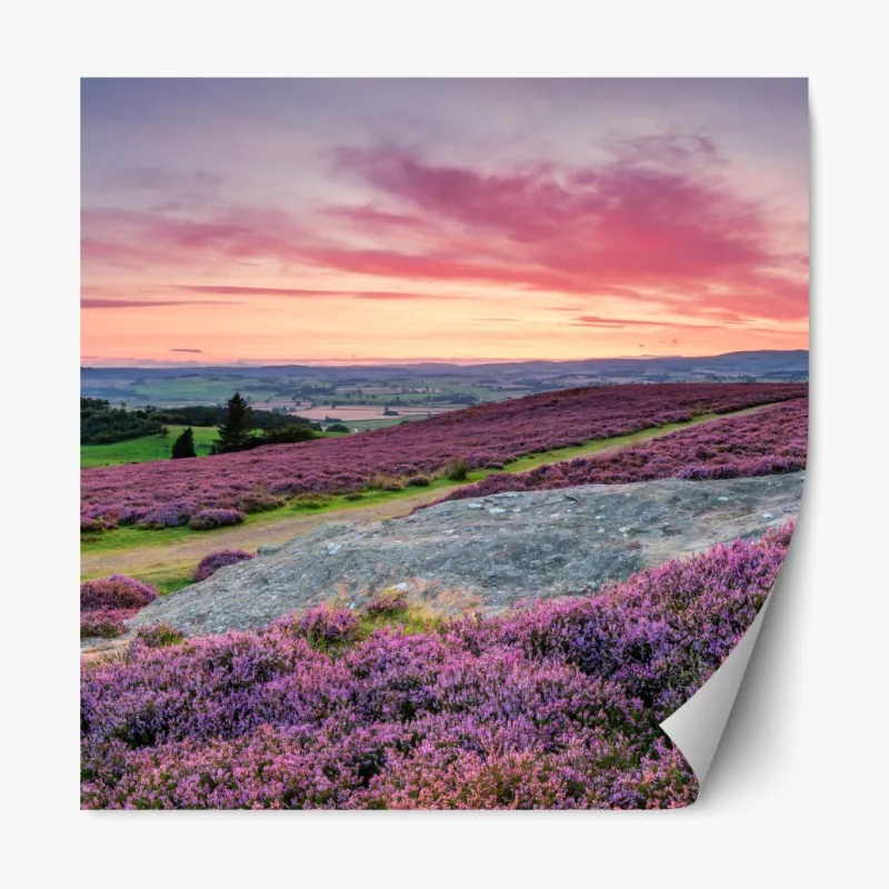 Naklejka repozycjonowalna Toskańskie pagórki o zachodzie słońca – Wallissimo®