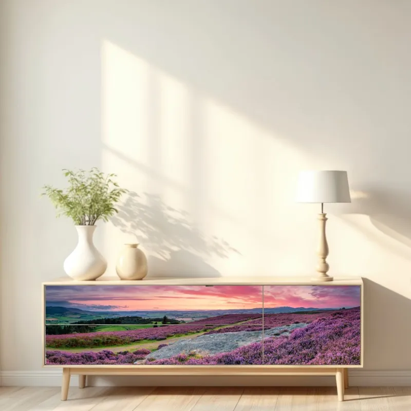 Naklejka repozycjonowalna Toskańskie pagórki o zachodzie słońca – Wallissimo®