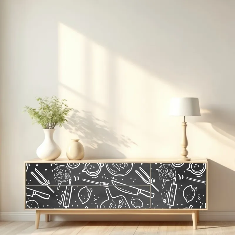 Naklejka repozycjonowalna ornamentalny złoty wzór chmur – Wallissimo®