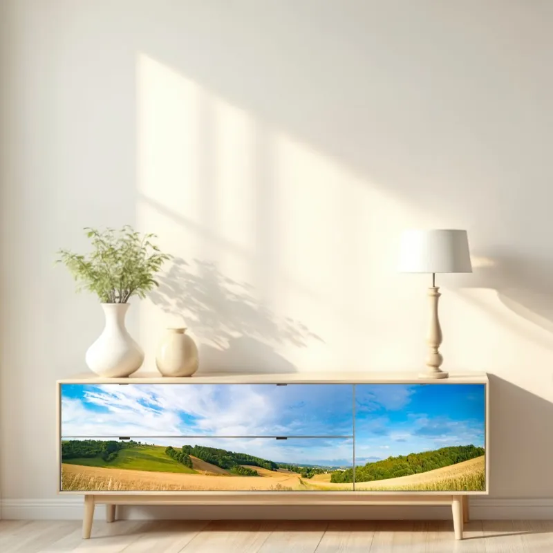 Naklejka repozycjonowalna delikatny akwarelowy wzór z liśćmi eukaliptusa – Wallissimo®