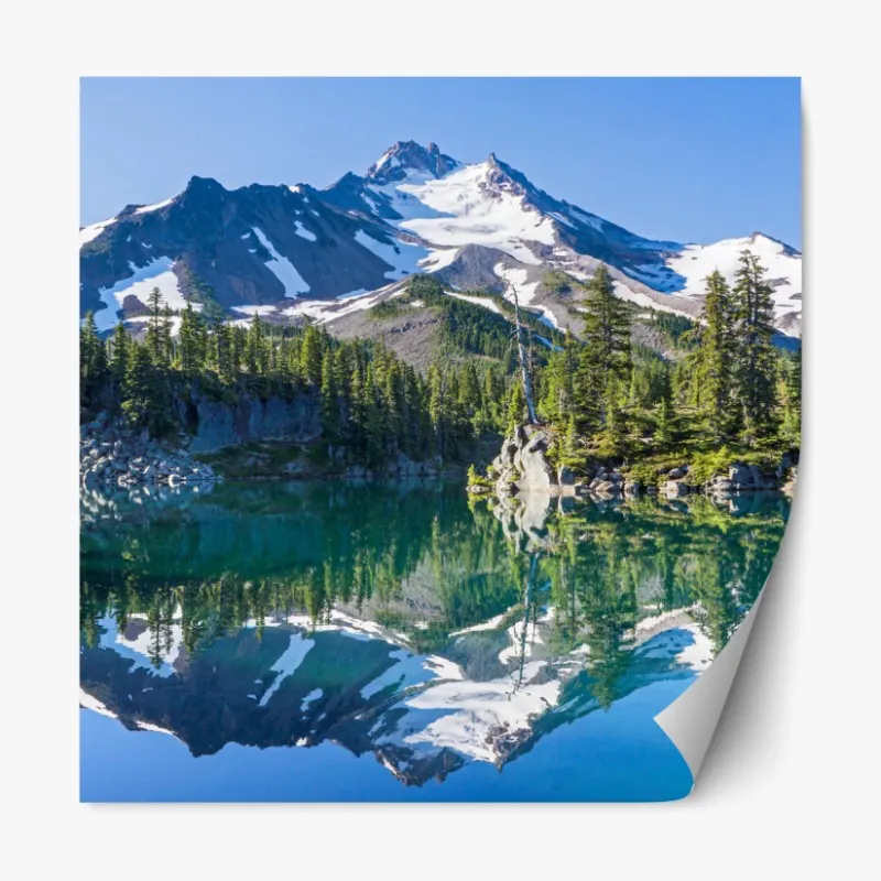 Naklejka repozycjonowalna monochromatyczny most i geometryczne linie – Wallissimo®