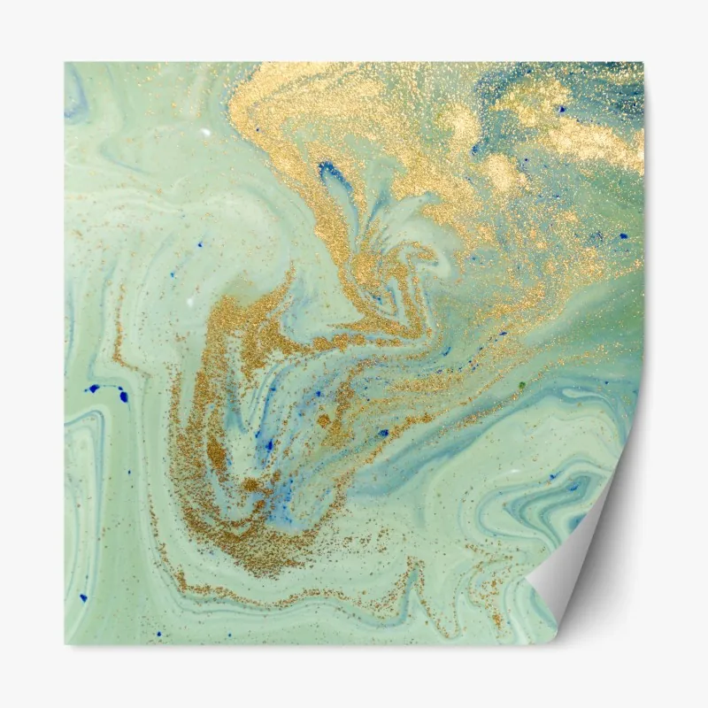 Naklejka repozycjonowalna ręcznie rysowany granatowy wzór kwiatowy na kremowym tle – Wallissimo®