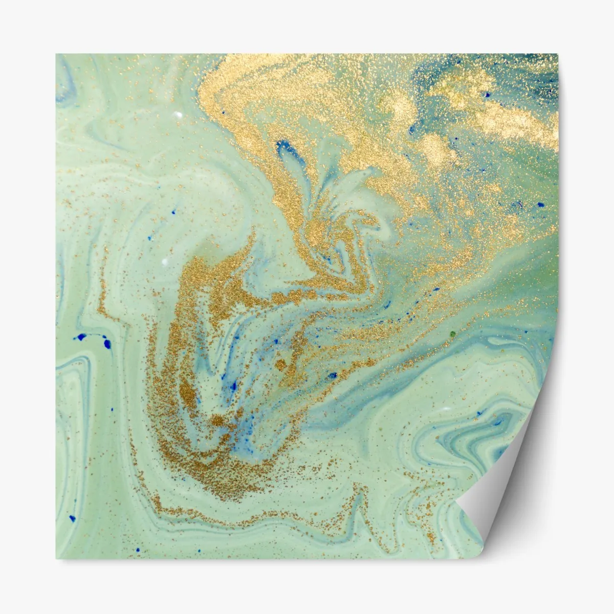 Naklejka repozycjonowalna turkusowy marmur ze złotymi żyłkami – Wallissimo® Naklejka repozycjonowalna turkusowy marmur ze złotymi żyłkami – Wallissimo®