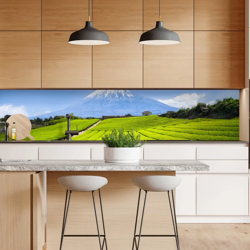 Naklejka repozycjonowalna pastelowy wzór liści miłorzębu ze złotymi akcentami – Wallissimo®