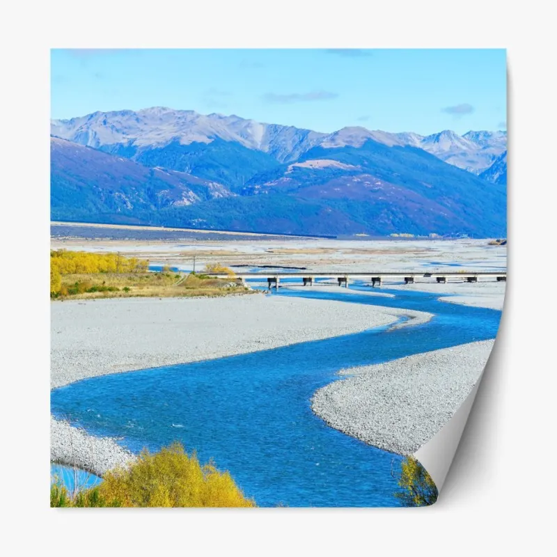 Naklejka repozycjonowalna mistyczny portret w złocie i błękicie – Wallissimo®