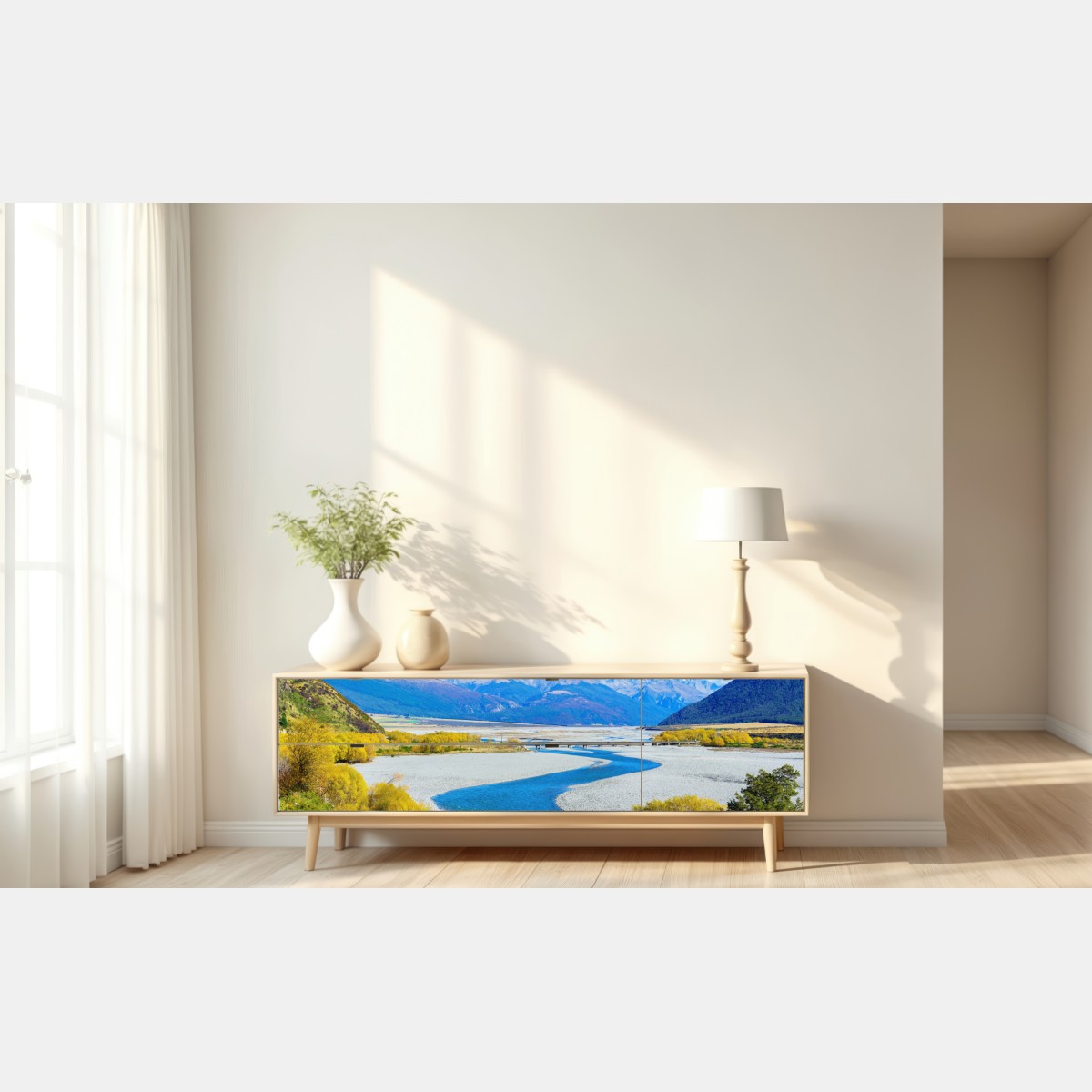 Naklejka repozycjonowalna jesienny zakręt rzeki w Arthur's Pass National Park, South Island, New Zealand – Wallissimo® Naklejka repozycjonowalna jesienny zakręt rzeki w Arthur's Pass National Park, South Island, New Zealand – Wallissimo®