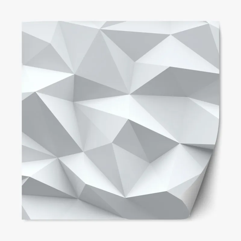 Naklejka repozycjonowalna biały trójwymiarowy geometryczny wzór low-poly