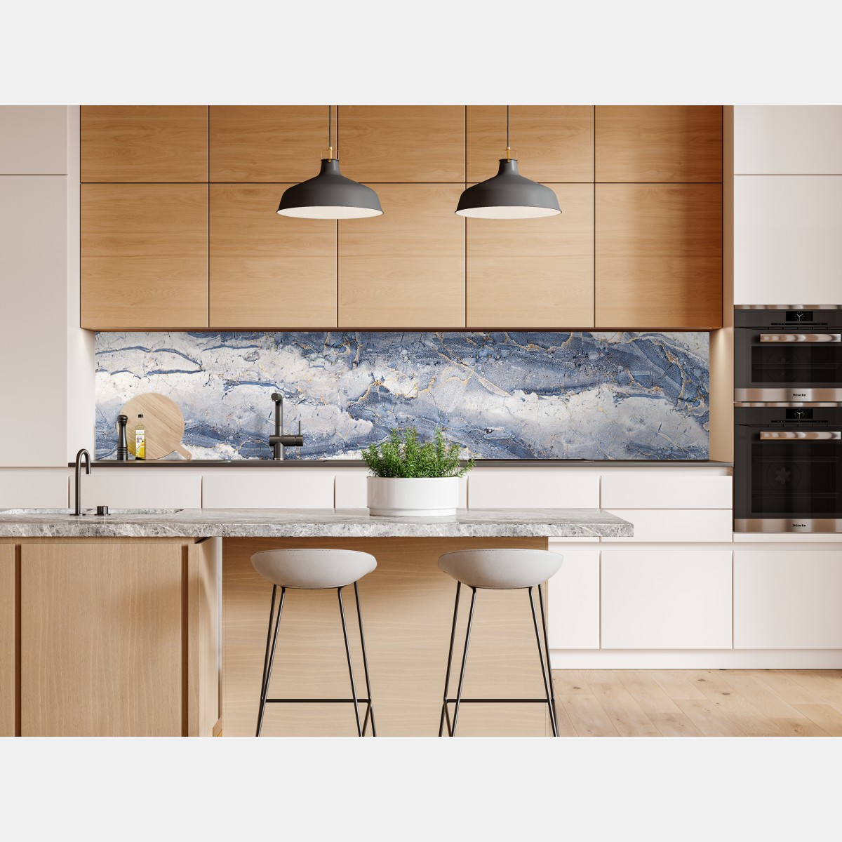 Naklejka repozycjonowalna niebieski marmur ze złotymi żyłami – Wallissimo® Naklejka repozycjonowalna niebieski marmur ze złotymi żyłami – Wallissimo®