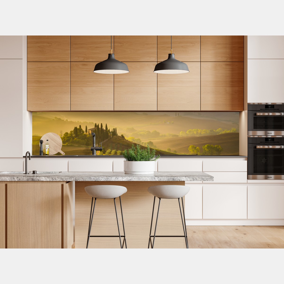 Naklejka repozycjonowalna mglisty poranek nad Val d'Orcia – Wallissimo® Naklejka repozycjonowalna mglisty poranek nad Val d'Orcia – Wallissimo®