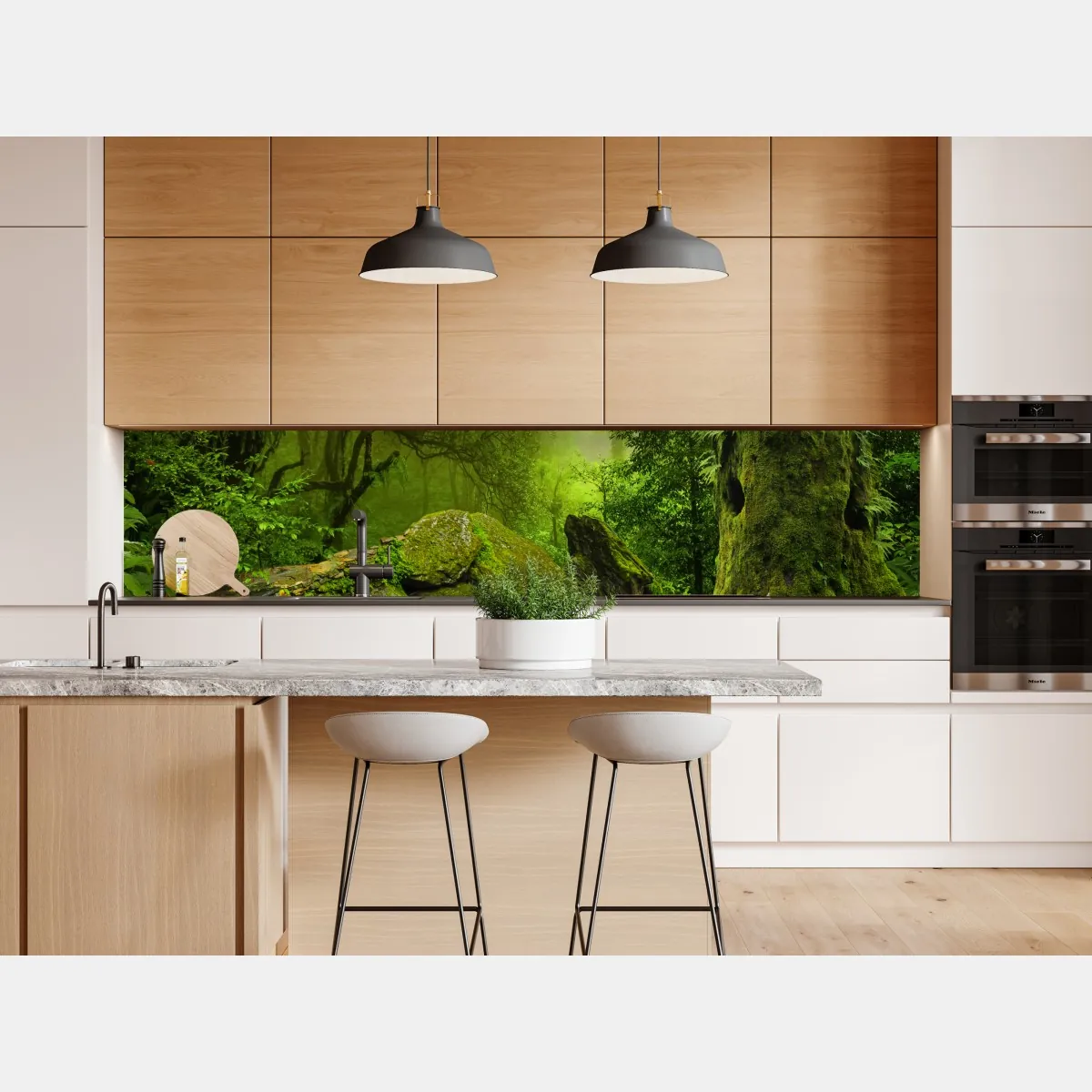 Naklejka repozycjonowalna leśny strumień porośnięty mchem – Wallissimo® Naklejka repozycjonowalna leśny strumień porośnięty mchem – Wallissimo®