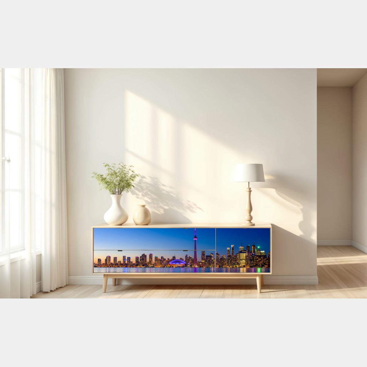 Naklejka repozycjonowalna Toronto panorama o zmierzchu – Wallissimo® Naklejka repozycjonowalna Toronto panorama o zmierzchu – Wallissimo®