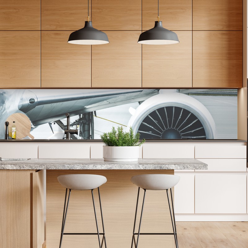 Naklejka repozycjonowalna zbliżenie silnika odrzutowego na terminalu – Wallissimo® Naklejka repozycjonowalna zbliżenie silnika odrzutowego na terminalu – Wallissimo®