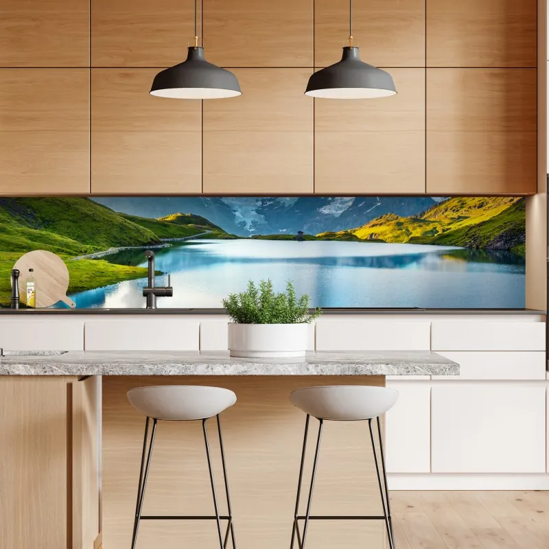 Naklejka repozycjonowalna spokojne alpejskie jezioro pod szczytem Wetterhorn, Szwajcaria – Wallissimo® Naklejka repozycjonowalna spokojne alpejskie jezioro pod szczytem Wetterhorn, Szwajcaria – Wallissimo®