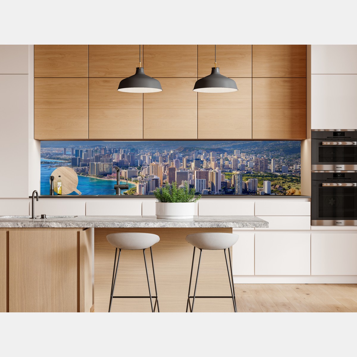 Naklejka repozycjonowalna panoramiczny widok na nadmorskie miasto – Wallissimo® Naklejka repozycjonowalna panoramiczny widok na nadmorskie miasto – Wallissimo®