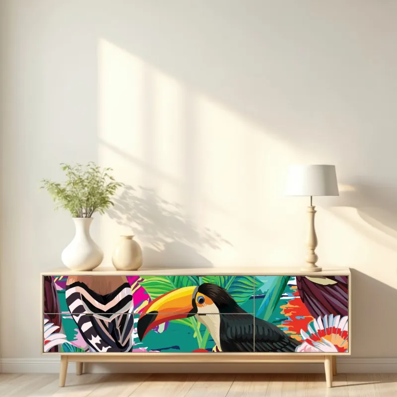 Naklejka repozycjonowalna mistyczny portret w złocie i błękicie – Wallissimo®