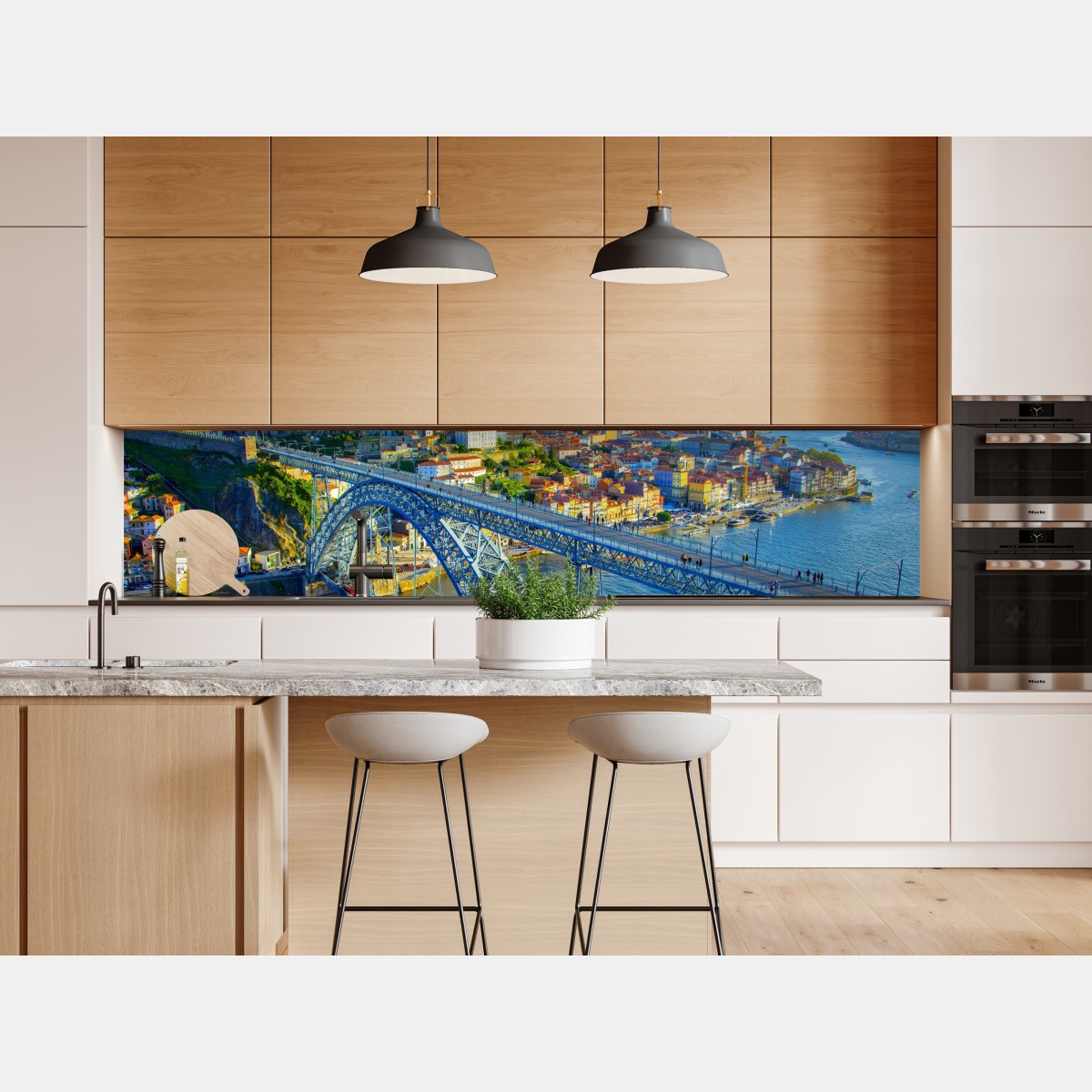 Naklejka repozycjonowalna słoneczna panorama Porto z mostem – Wallissimo® Naklejka repozycjonowalna słoneczna panorama Porto z mostem – Wallissimo®