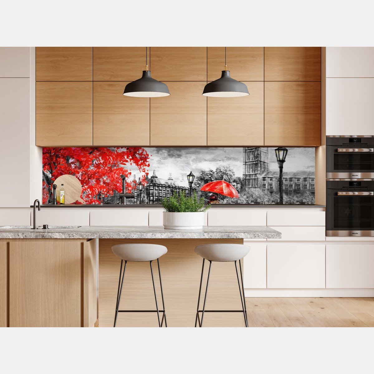 Naklejka repozycjonowalna romantyczny deszczowy wieczór w Londynie – Wallissimo® Naklejka repozycjonowalna romantyczny deszczowy wieczór w Londynie – Wallissimo®