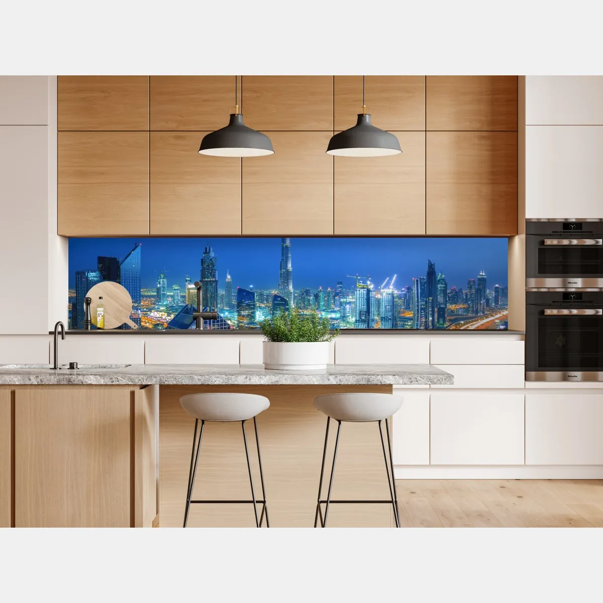 Naklejka repozycjonowalna panorama Dubaju o zmierzchu – Wallissimo® Naklejka repozycjonowalna panorama Dubaju o zmierzchu – Wallissimo®