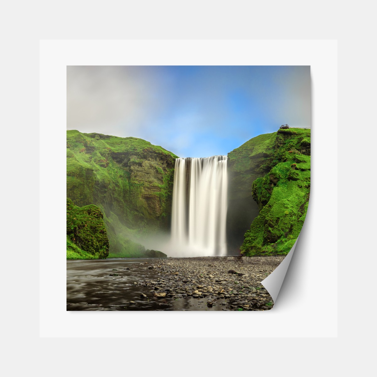 Repositionable sticker Skogafoss waterfall panorama