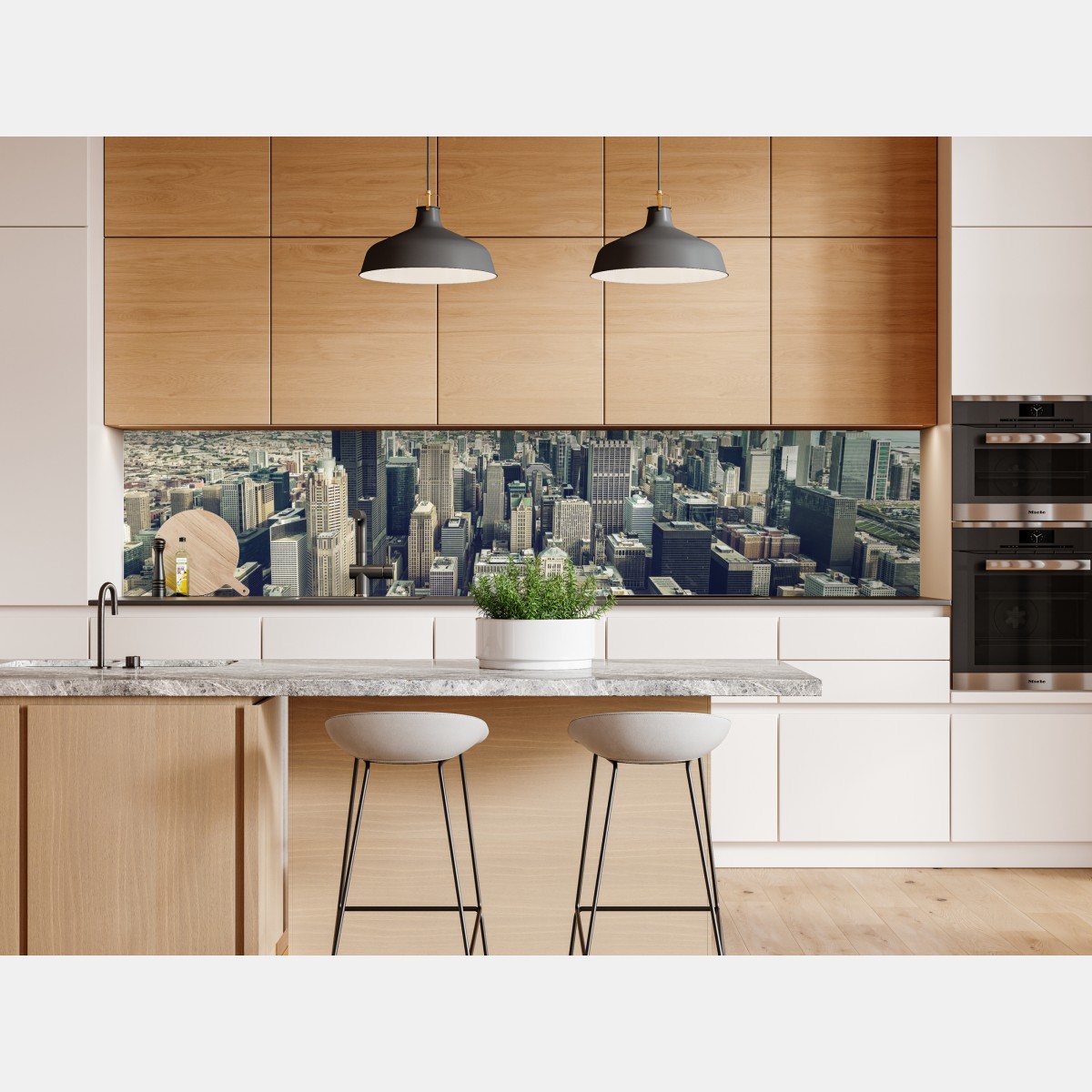 Naklejka repozycjonowalna Chicago panorama miasta z lotu ptaka w turkusowych tonach – Wallissimo® Naklejka repozycjonowalna Chicago panorama miasta z lotu ptaka w turkusowych tonach – Wallissimo®