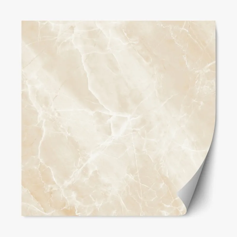 Naklejka repozycjonowalna beżowa tekstura marmuru z białymi żyłami